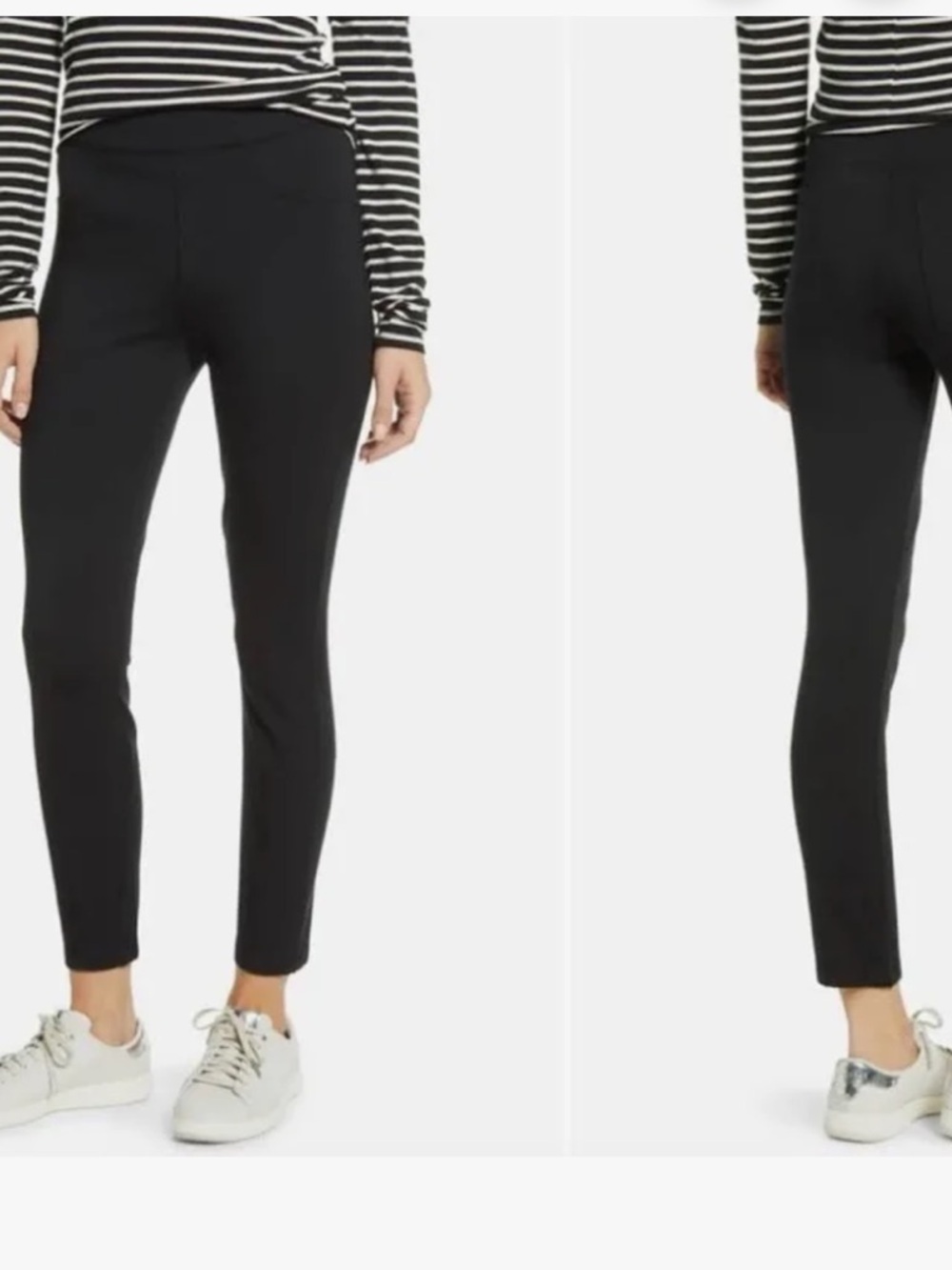 SPANX The Perfect Petite Black Ankle-Length Slim Pull-On Pants Size Large